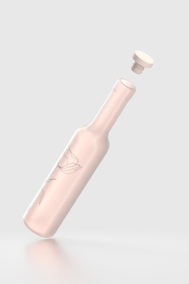 Renga Rosie 250 ml Sablaj Desenli Hena Tıpalı Cam Yağlık 152094 Bej