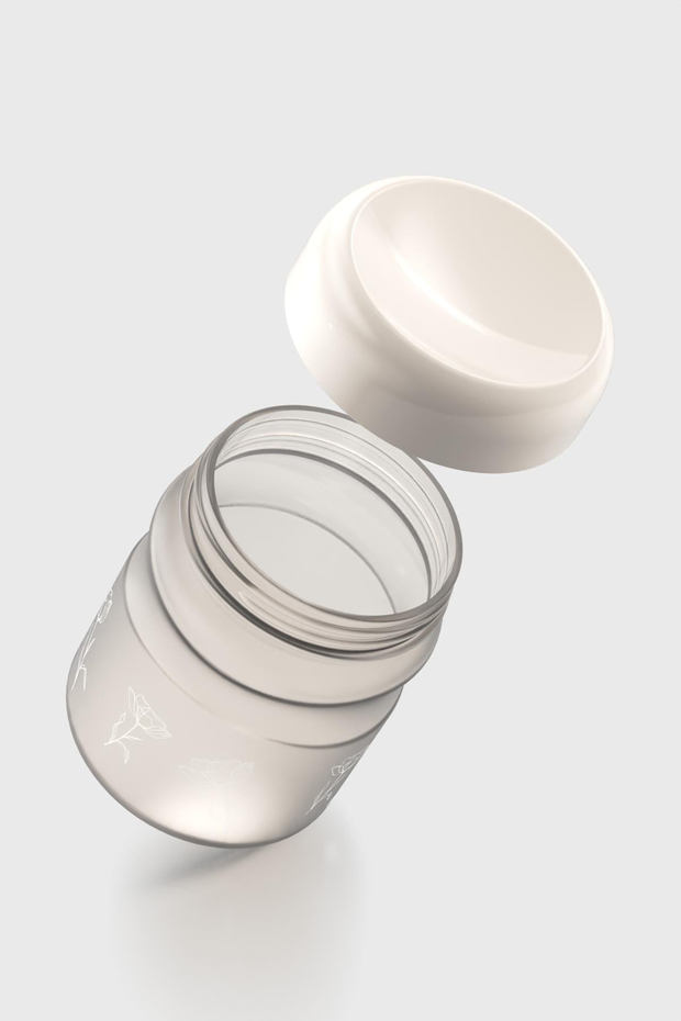 Renga Rosie 900 ml Sablaj Desenli Mono Cam Kavanoz 132082 Bej