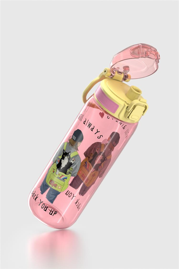 Renga Rybo-X Desenli 630 ml Tritan Çocuk Matara 912163 Pembe