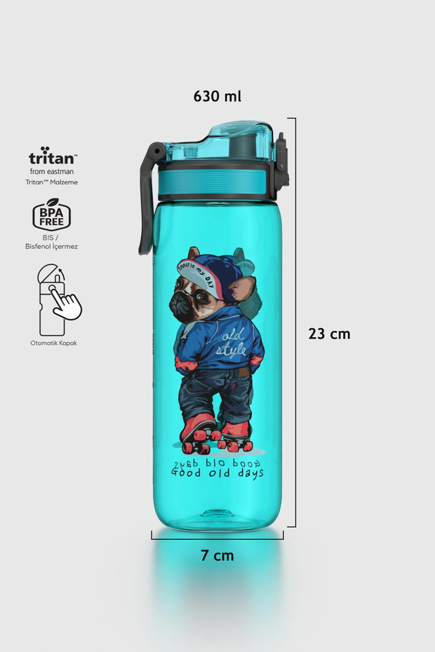 Renga Rybo-X Desenli 630 ml Tritan Çocuk Matara 912163 Mavi