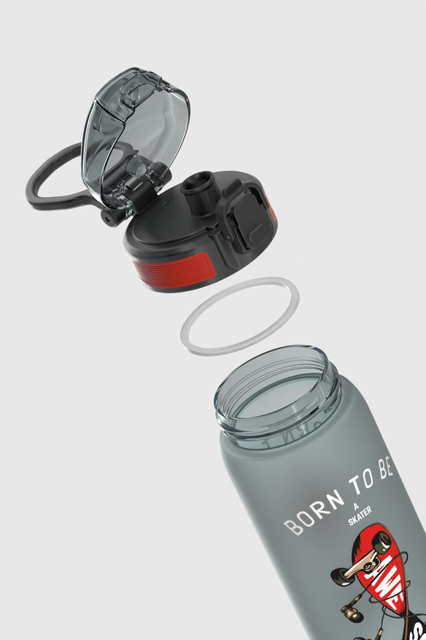 Renga Rybo-X Soft Touch Desenli 630 ml Tritan Çocuk Matara 912162 Siyah