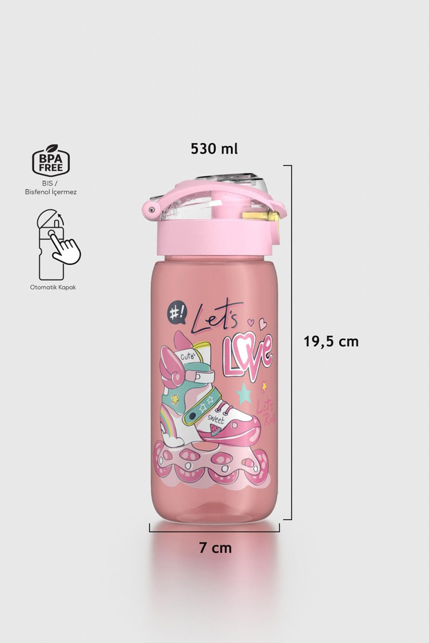 Renga Saga Desenli 530 ml Çocuk Matara 912174 Pembe-Sarı