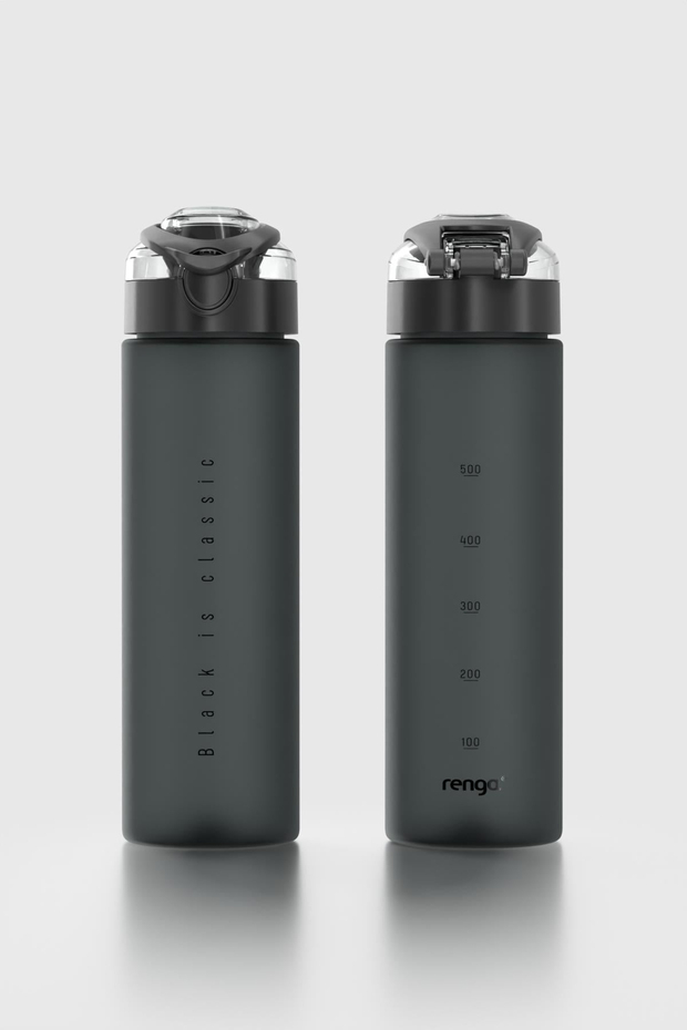 Renga Saga Desenli 630 ml Mat Tritan Matara 912114 Siyah
