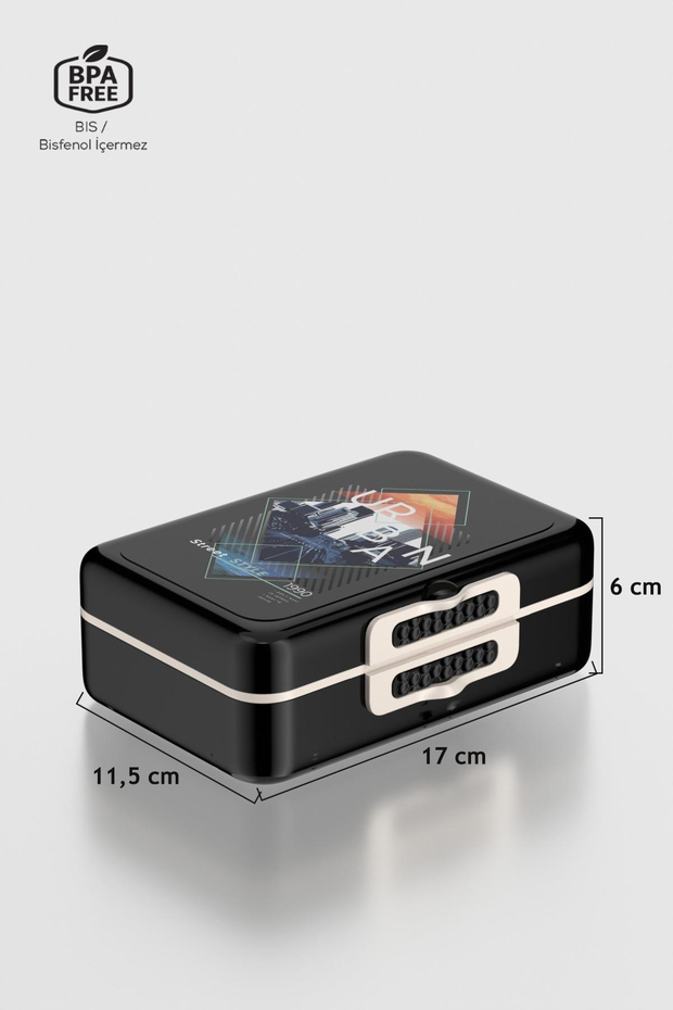 Renga Tondo Urban Desenli PP Beslenme Kabı 192012 Siyah