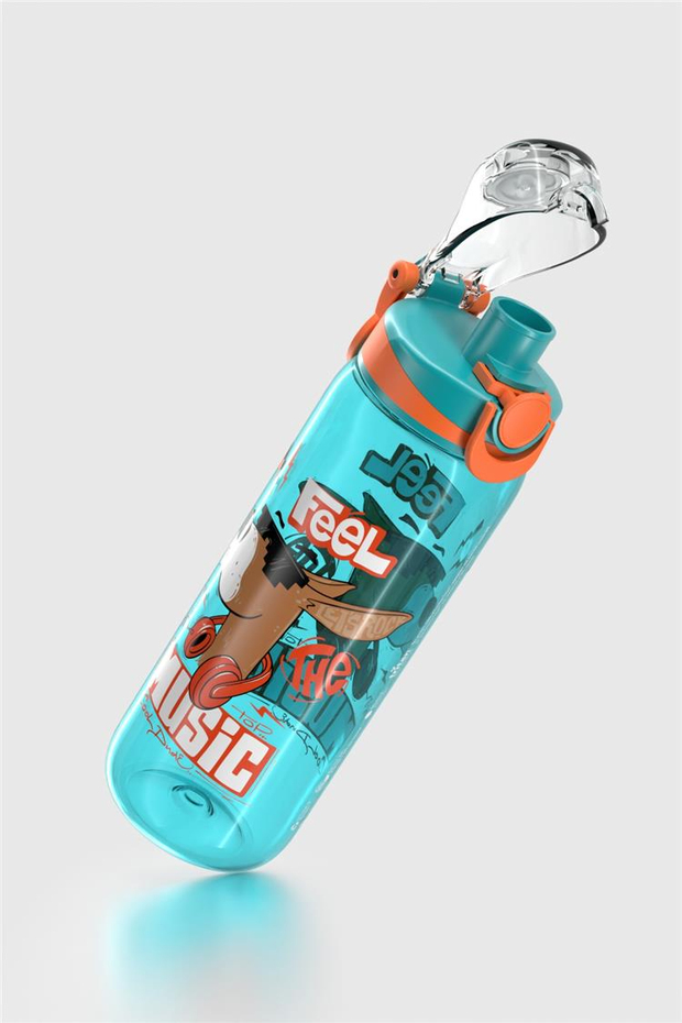 Renga Trego Desenli 630 ml Tritan Çocuk Matara 912171 Turkuaz