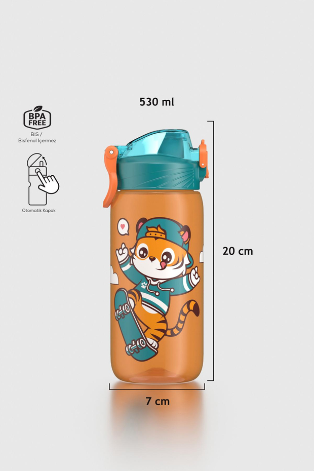 Renga Wave Desenli 530 ml Çocuk Matara 912169 Turuncu