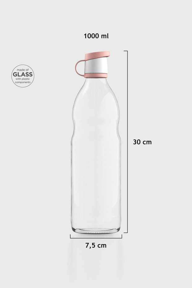 Renga Zen 1000 ml Cam Şişe 181001 Pastel Pembe
