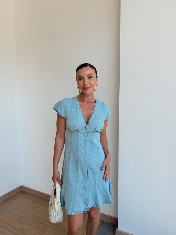 Denim Mini Elbise