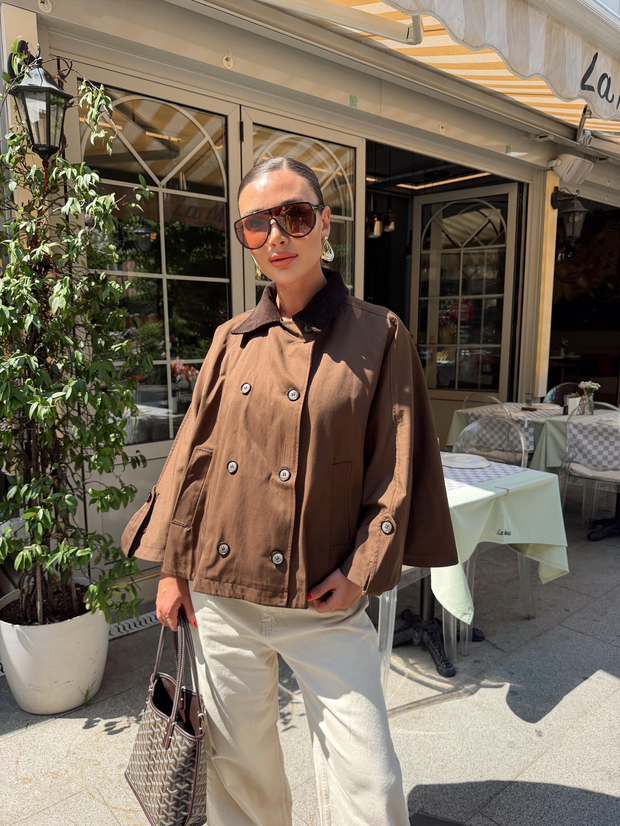 Poncho Trench Coat Acı Kahve