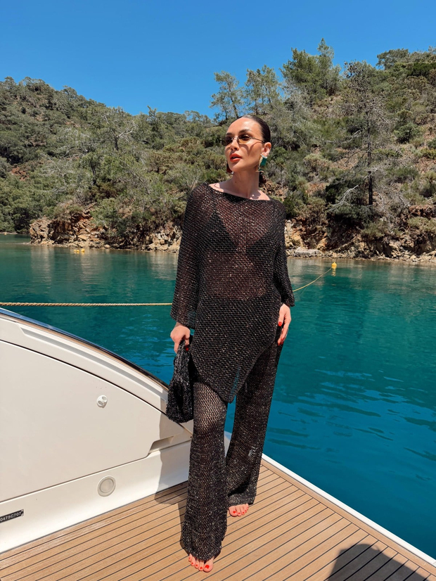 Siyah Sim Geçişli Beachwear