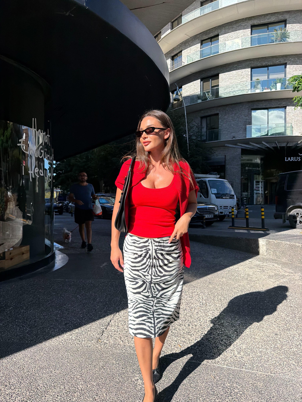 Zebra Desenli Elbise