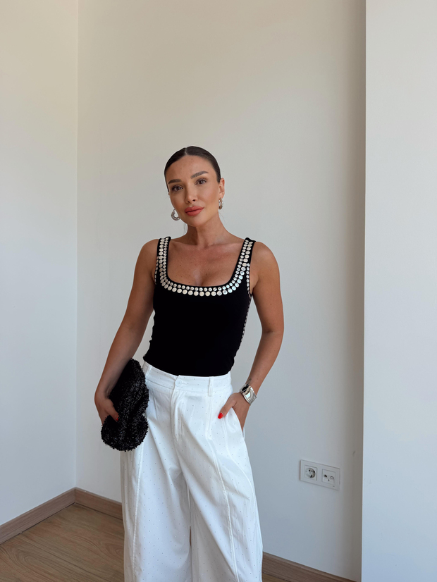 Zımbalı Bluz Siyah