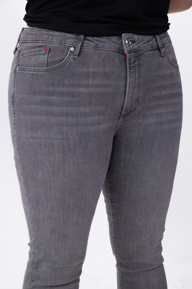 Büyük Beden 210100 Denim Apntolon  Gri