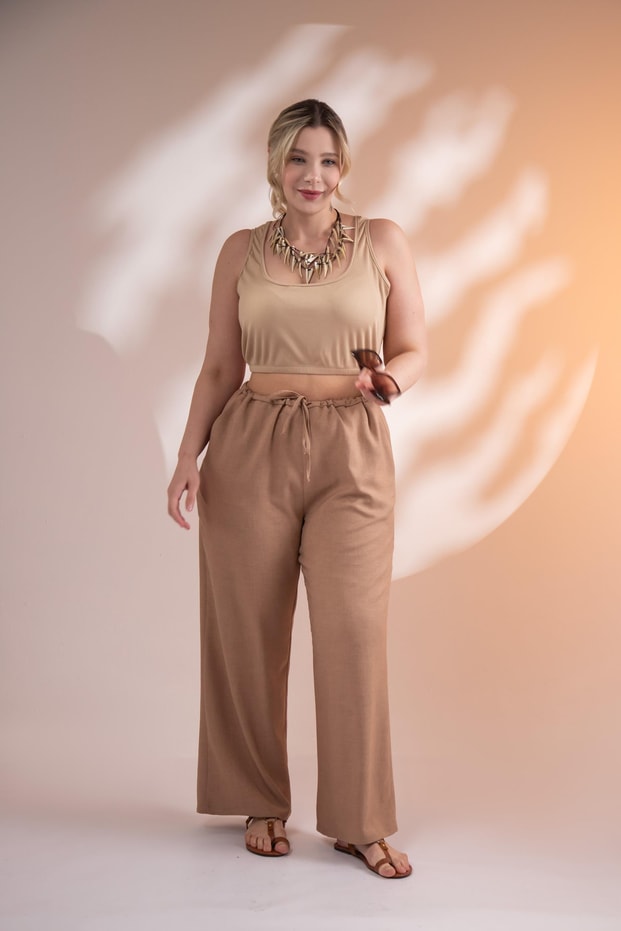Büyük Beden 3330382 Pantolon  Camel
