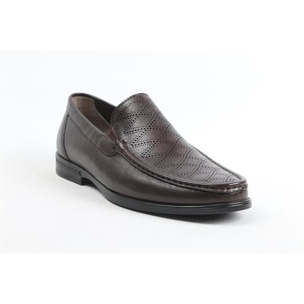 ULUS T-63-1  DELİKLİ KAHVE LOAFER AYAKKABI