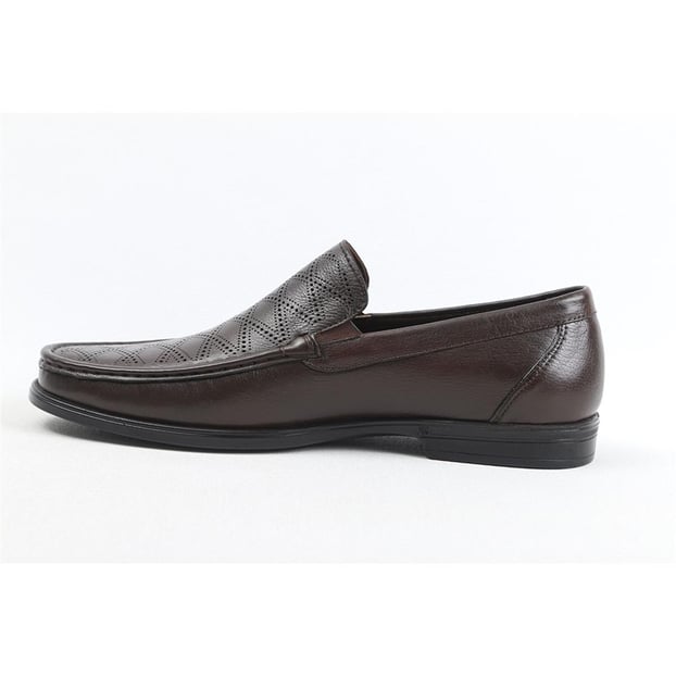 ULUS T-63-1  DELİKLİ KAHVE LOAFER AYAKKABI