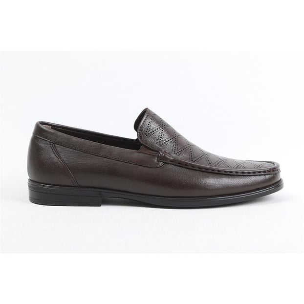 ULUS T-63-1  DELİKLİ KAHVE LOAFER AYAKKABI
