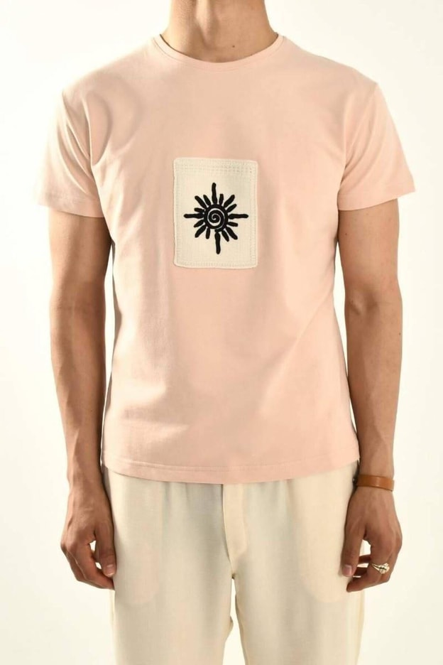 Bebe Mavisi İşleme Detaylı Bisiklet Yaka T-shirt