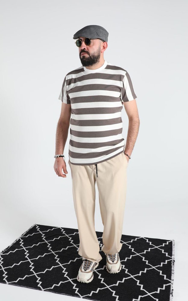 Bej Basic Baggy Pantolon