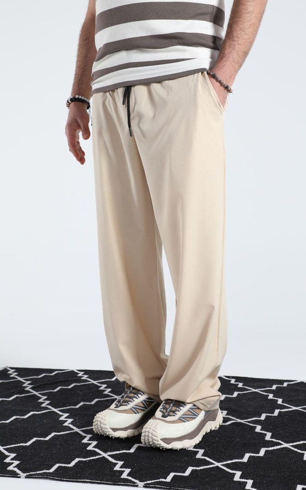 Bej Basic Baggy Pantolon