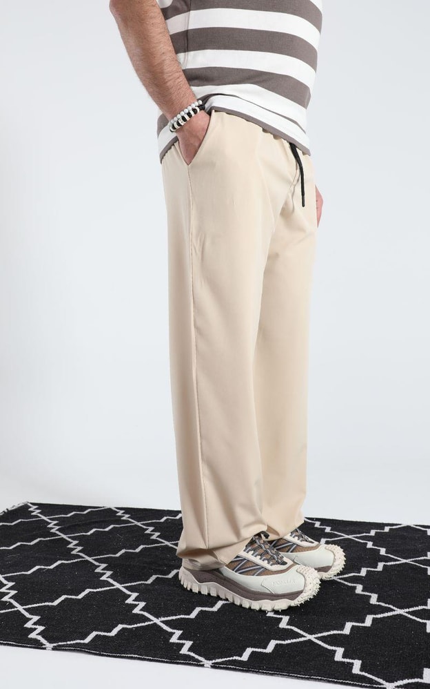 Bej Basic Baggy Pantolon