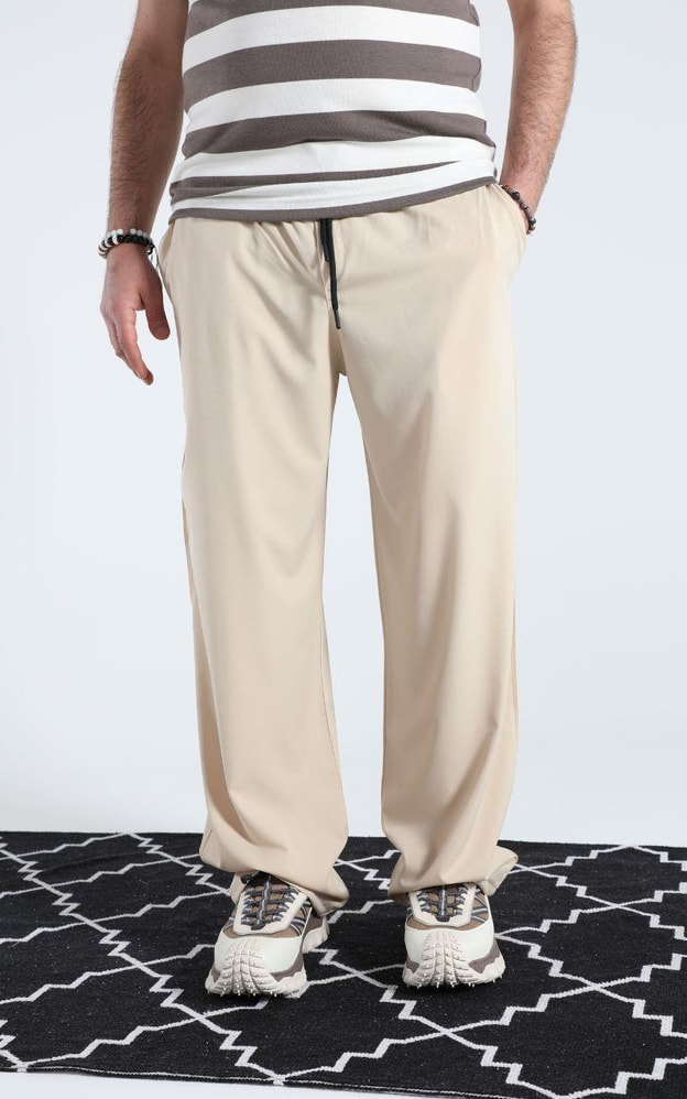 Bej Basic Baggy Pantolon