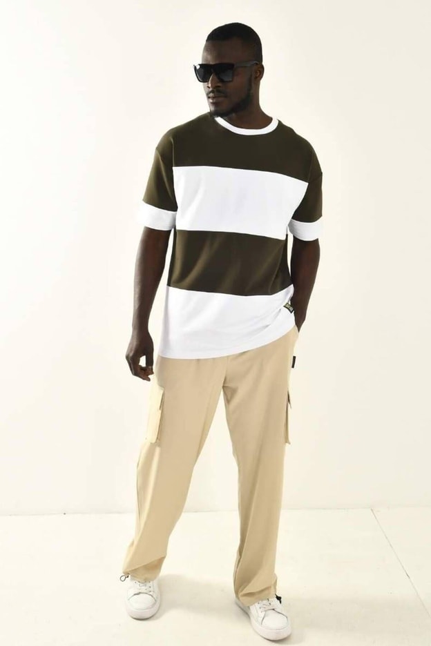Bej Kargo Cepli Baggy Fit Pantolon