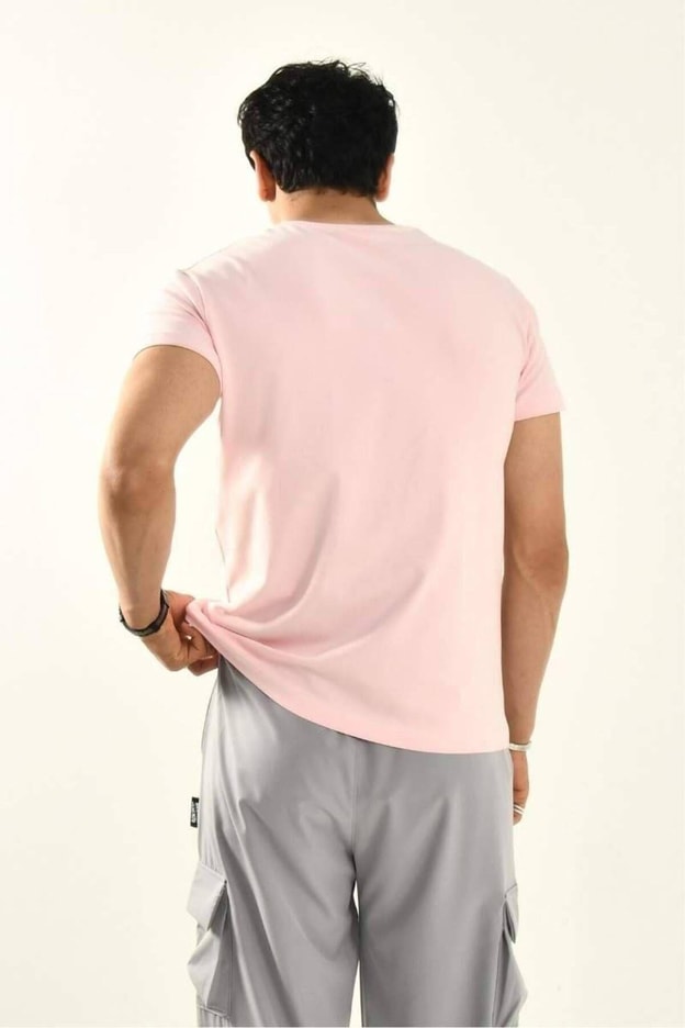 Beyaz Papatya Nakış Detaylı Bisiklet Yaka T shirt