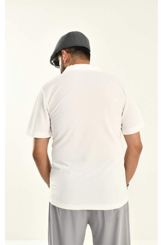Ekru Yaka Detay T-shirt 410415