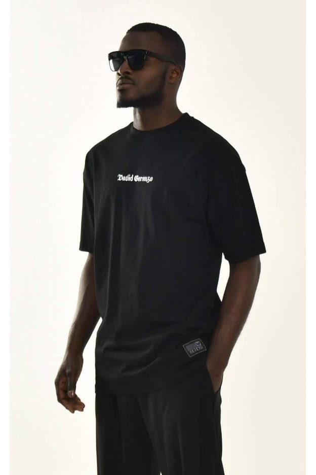 Erkek Beyaz Sırt Baskılı %100 Pamuk Kalın Dokulu T-shirt