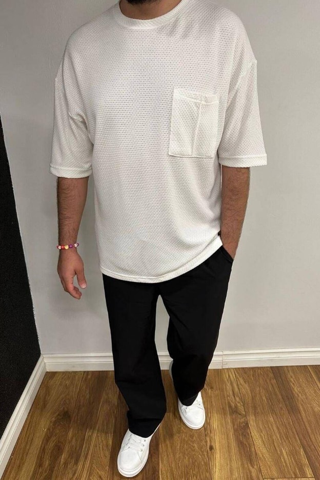 Füme Oversize Erkek T-shirt 10423