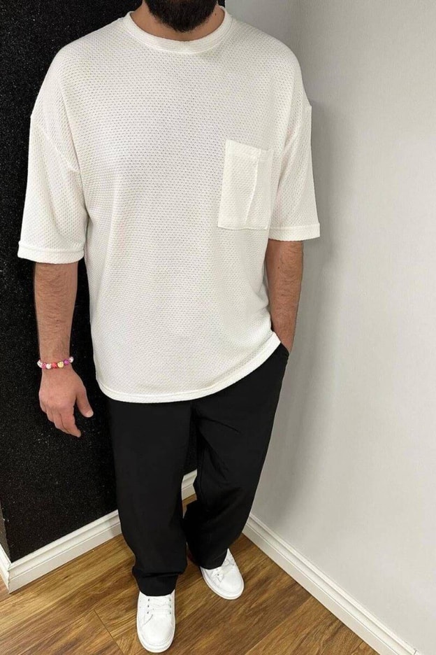 Füme Oversize Erkek T-shirt 10423