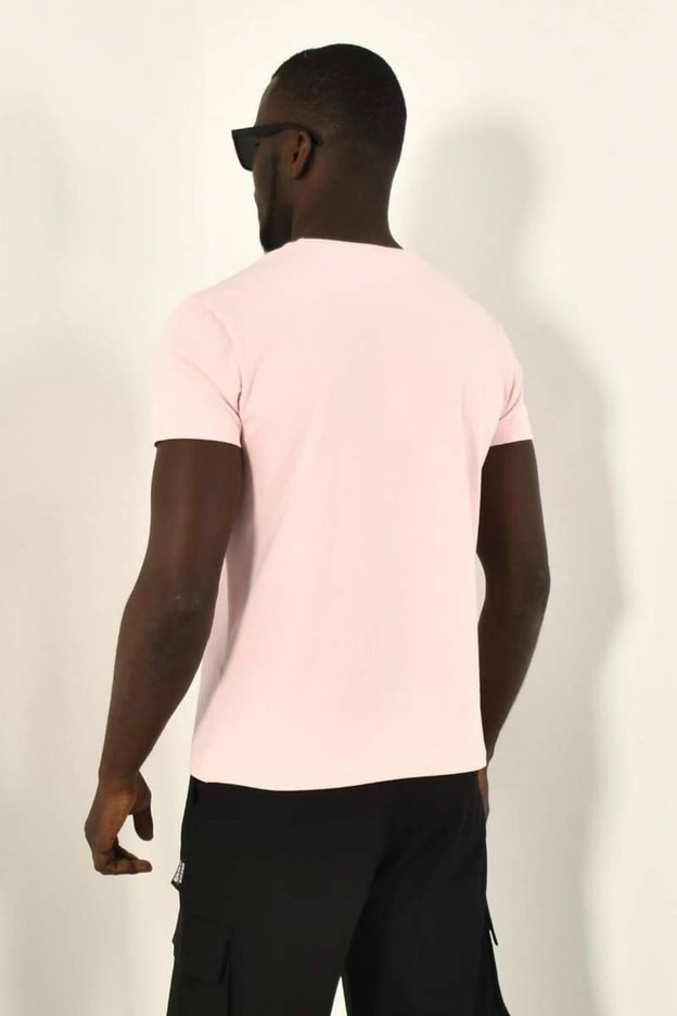 Siyah Çiçekli Örgü Detay Bisiklet Yaka Tshirt