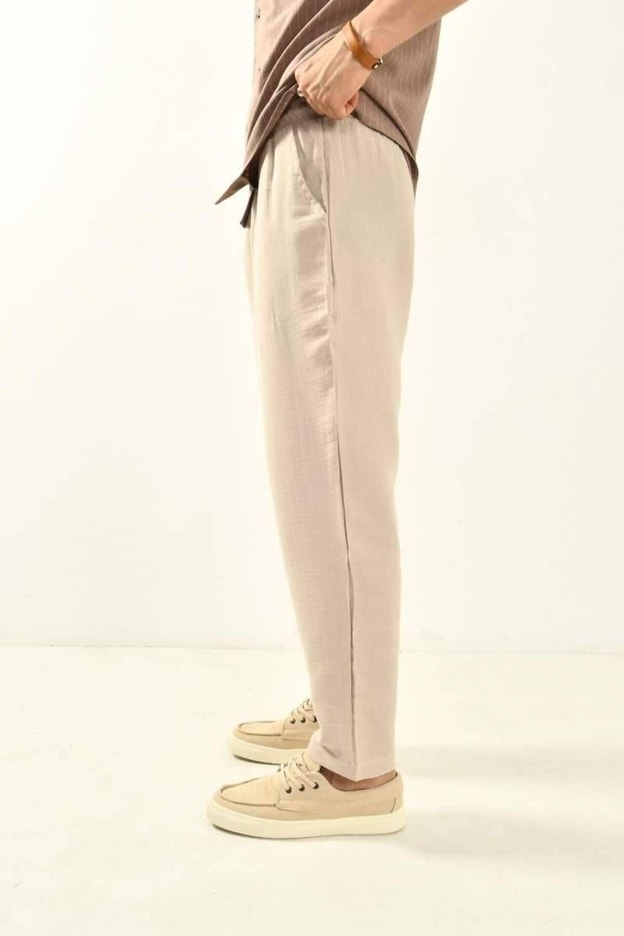Siyah Müslin Kumaş Erkek Basic Pantolon