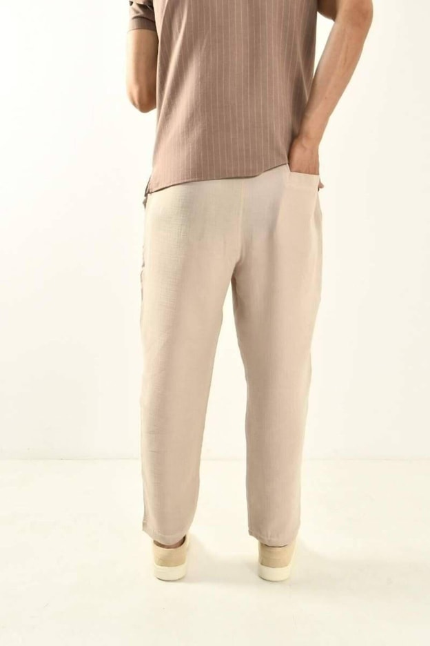 Siyah Müslin Kumaş Erkek Basic Pantolon