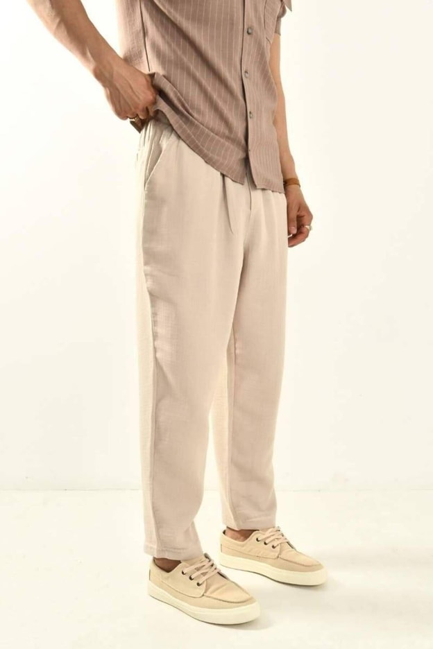 Siyah Müslin Kumaş Erkek Basic Pantolon