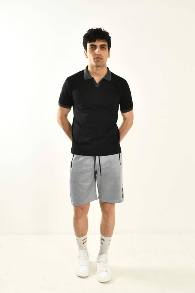 Siyah Polo Yaka T-shirt 12729