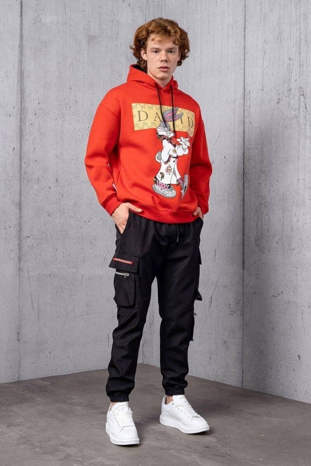 Siyah Şerit Aksesuarlı Jogger Pantolon
