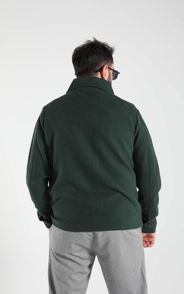 Yeşil Cep Detaylı Çıt Çıt Kapamalı Ceket