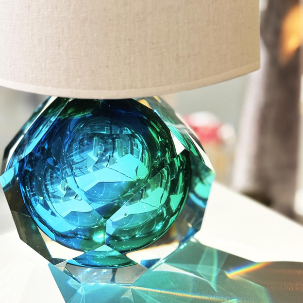 Emerald Mavi/Yeşil Abajur
