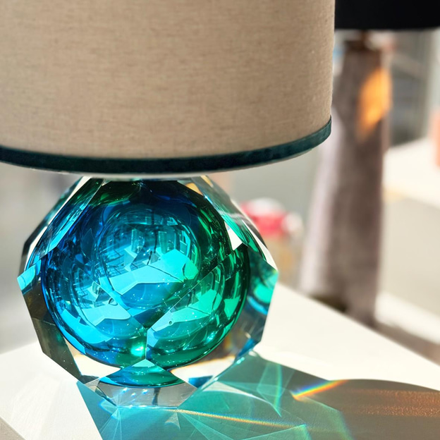 Emerald Mavi/Yeşil Abajur
