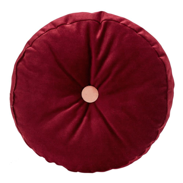 Round Bordo/Pembe Kadife Yastık