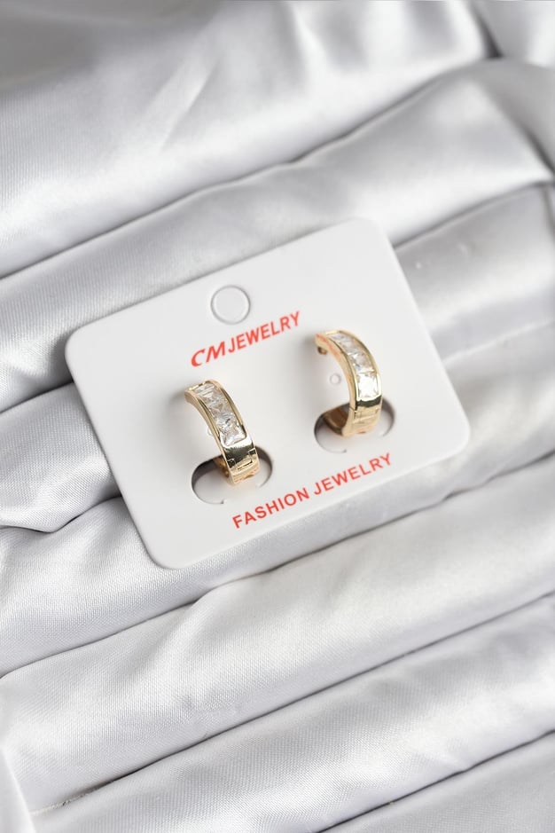 14K Gold Renk Kaplama CM Kadın Küpe