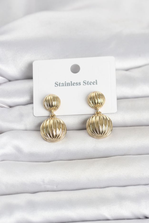 316L Çelik Gold Renk Vintage Model Kadın Küpe