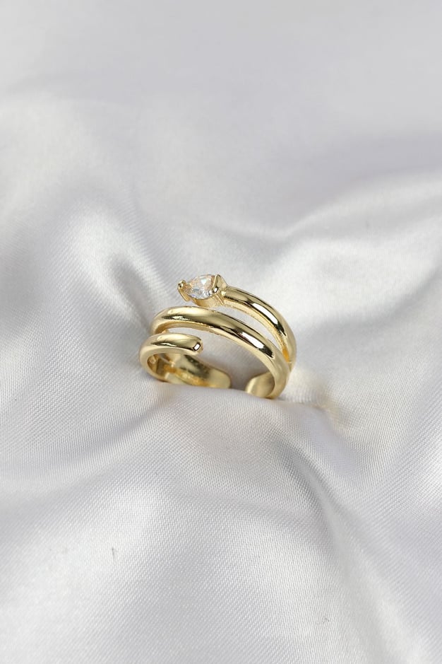 Pirinç Gold Renk Sarmal Yılan Model Kadın Yüzük