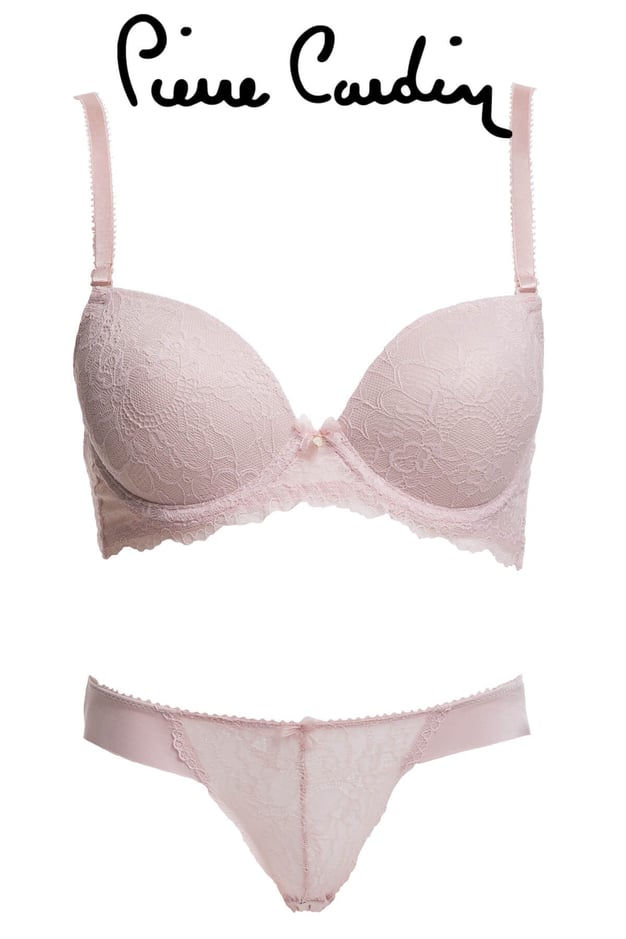 Marcoroni Pierre Cardin 4301 Candy Dolu Kap Ekru Dantelli Sütyen Takımı