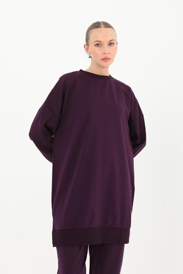 Puane Kadın Basic Mor Tunik - Marcoroni