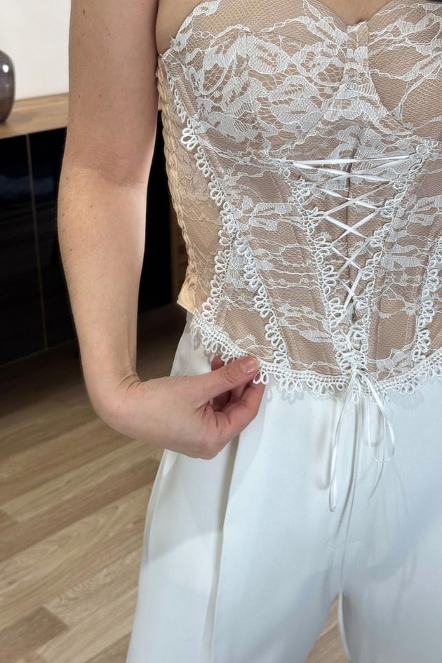 Celeste Dantel Korse Büstiyer Bej
