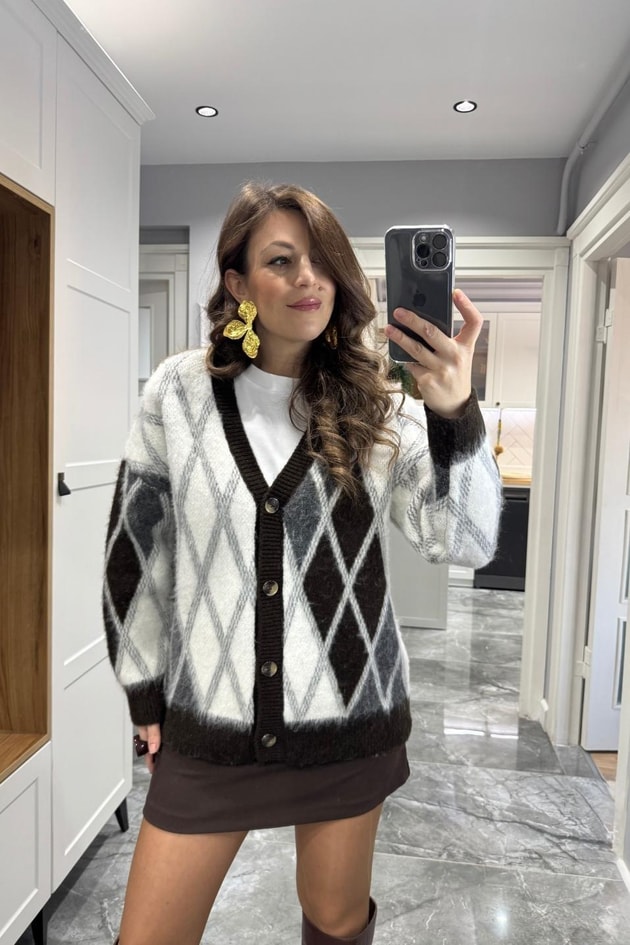 Kumaş Mini Etek Acı Kahve