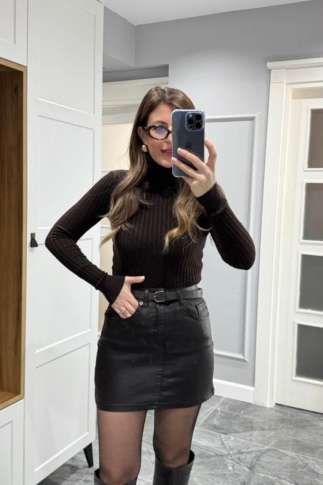 Marka Model Mumlu Kaplama Etek Acı Kahve